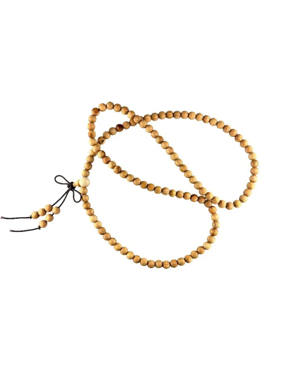 Natural Cypress Wood 108 Mala Beads 6mm Prayer Necklace Bracelet 10.5g